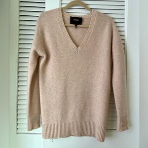 Maje Matty V-Neck 100% Cashmere Knit Sweater | Ballet Pink / Blush / Nude | 2/M